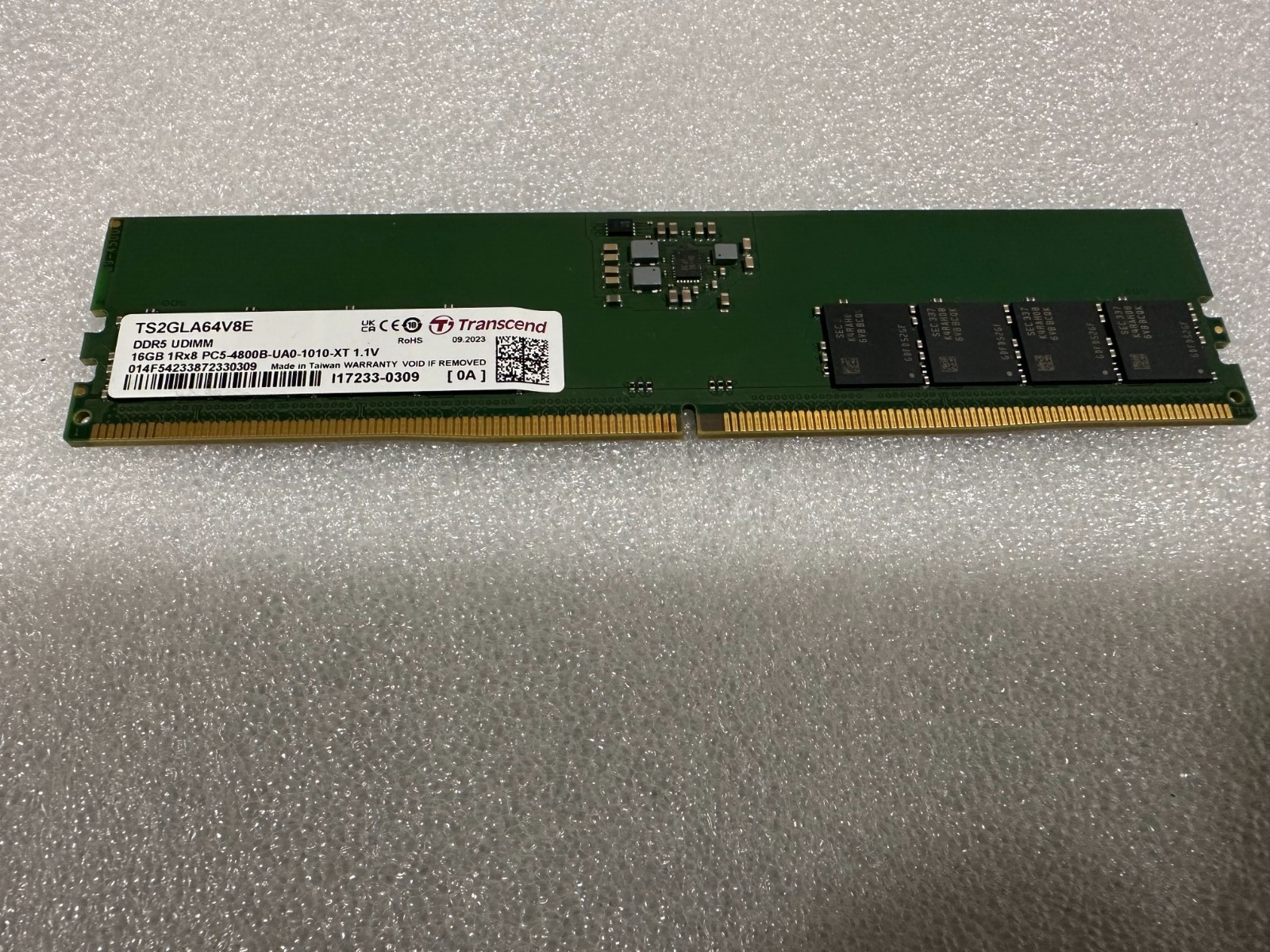 TS2GLA64V8E Transcend 16GB PC5-38400 DDR5-4800MHz ECC Unbuffered CL40 288-Pin