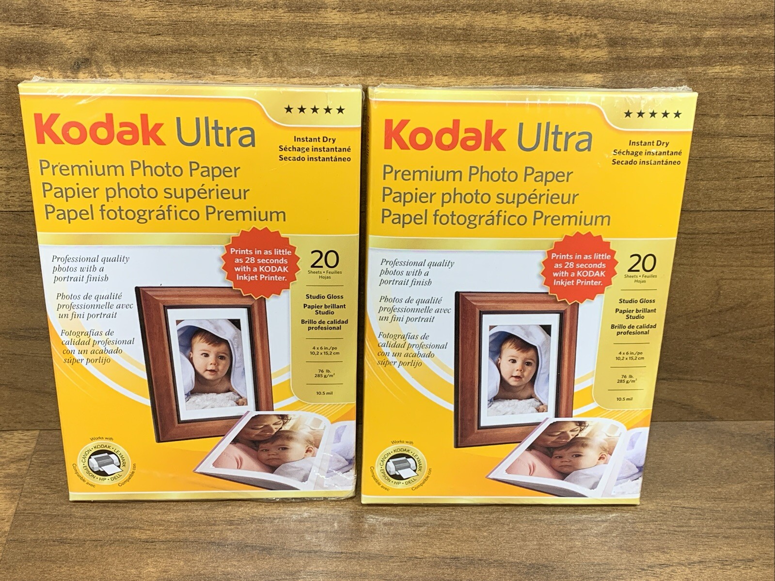 KODAK Ultra Premium Photo Paper 20 Sheets Studio Gloss Instant Dry 4x6  SET OF 2
