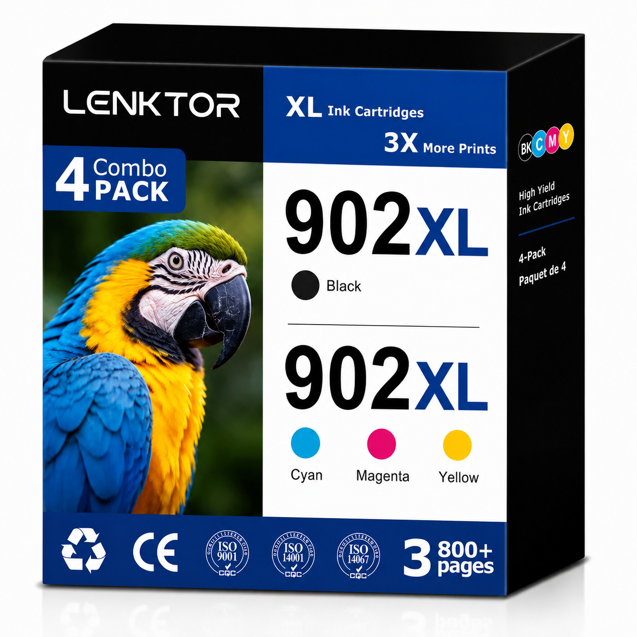 902XL 4PK Ink Cartridge Set for OfficeJet 6950 6951 6954 6958 6962 Pro 6960 6968