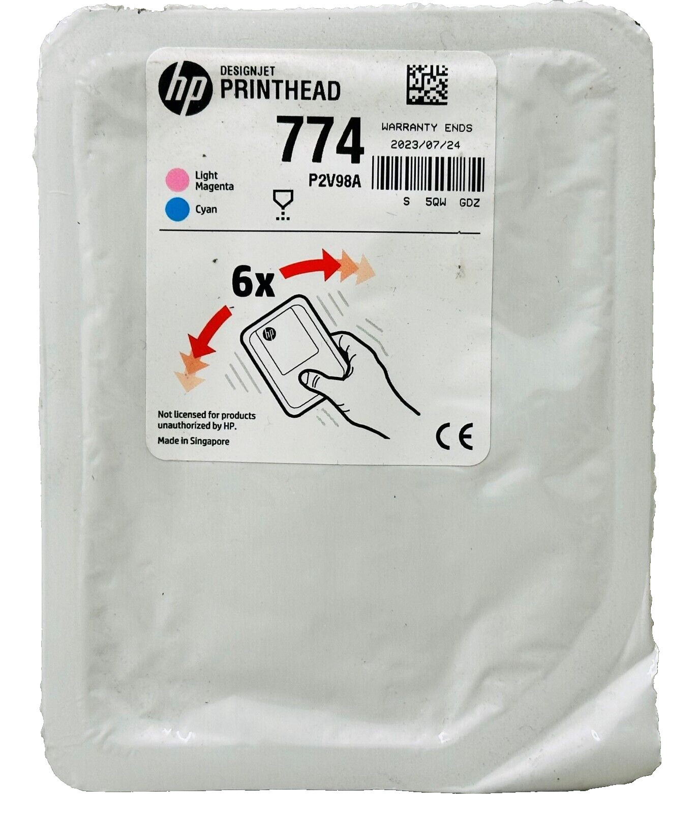 New Genuine HP 774 Light Magenta & Cyan (P2V98A) Printhead Cartridge