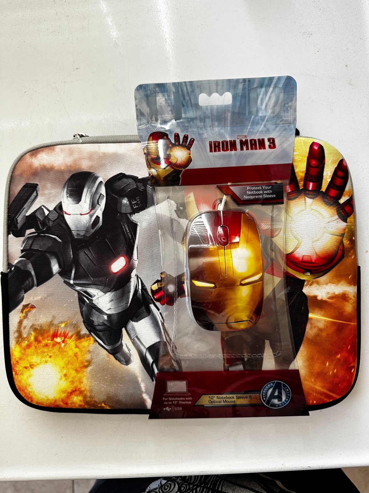 MARVEL IRON MAN  12" Notebook Sleeve with Mouse  (NEW)