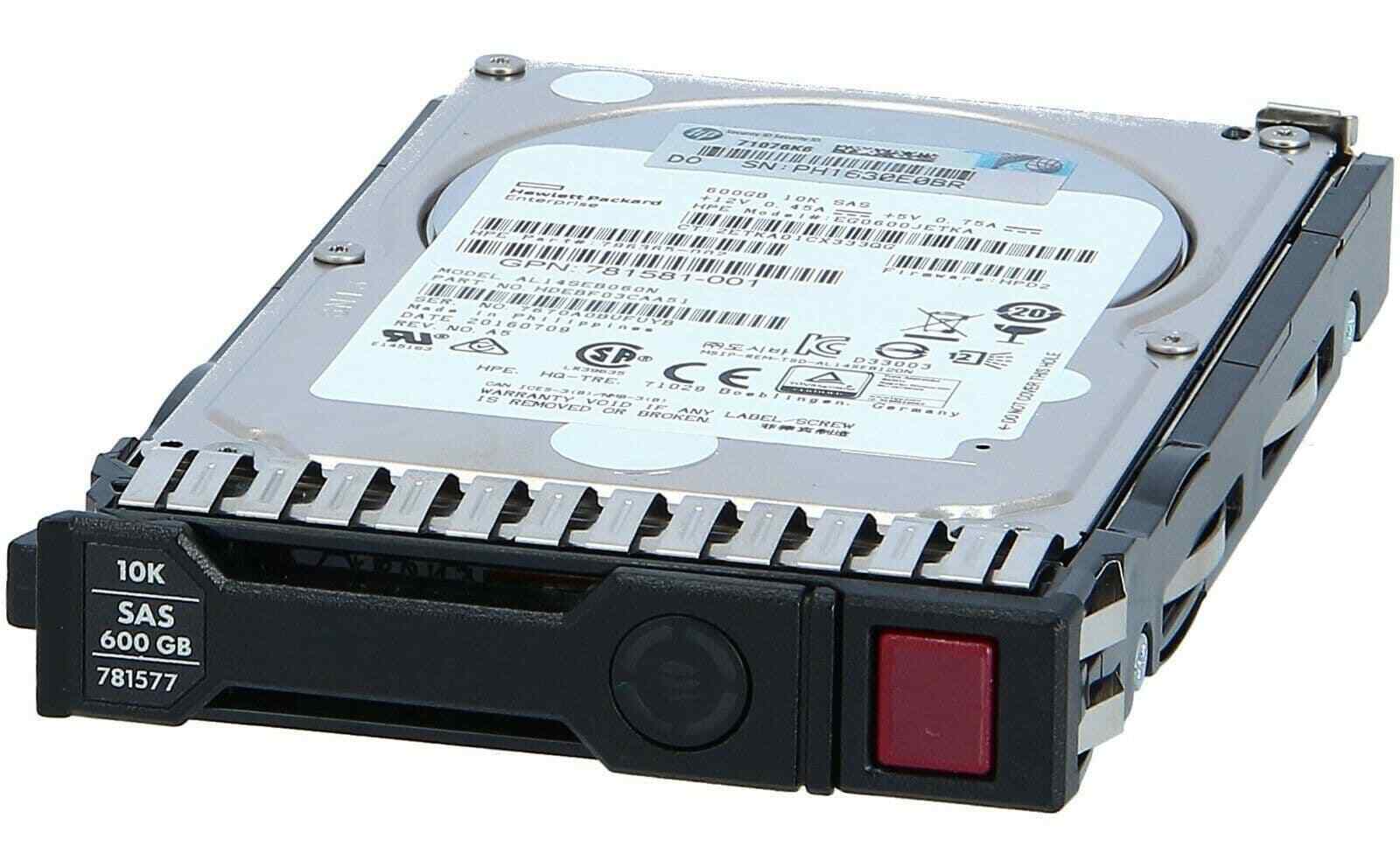 781516-B21 HPE 600GB 12G SAS 10K 781577-001 768788-002