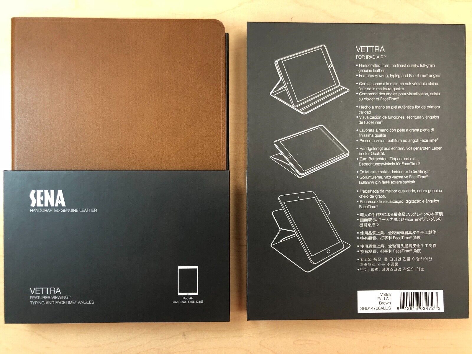 20X Sena iPad Air 1 Vettra 360 Degree Genuine Leather Folio Case in Brown