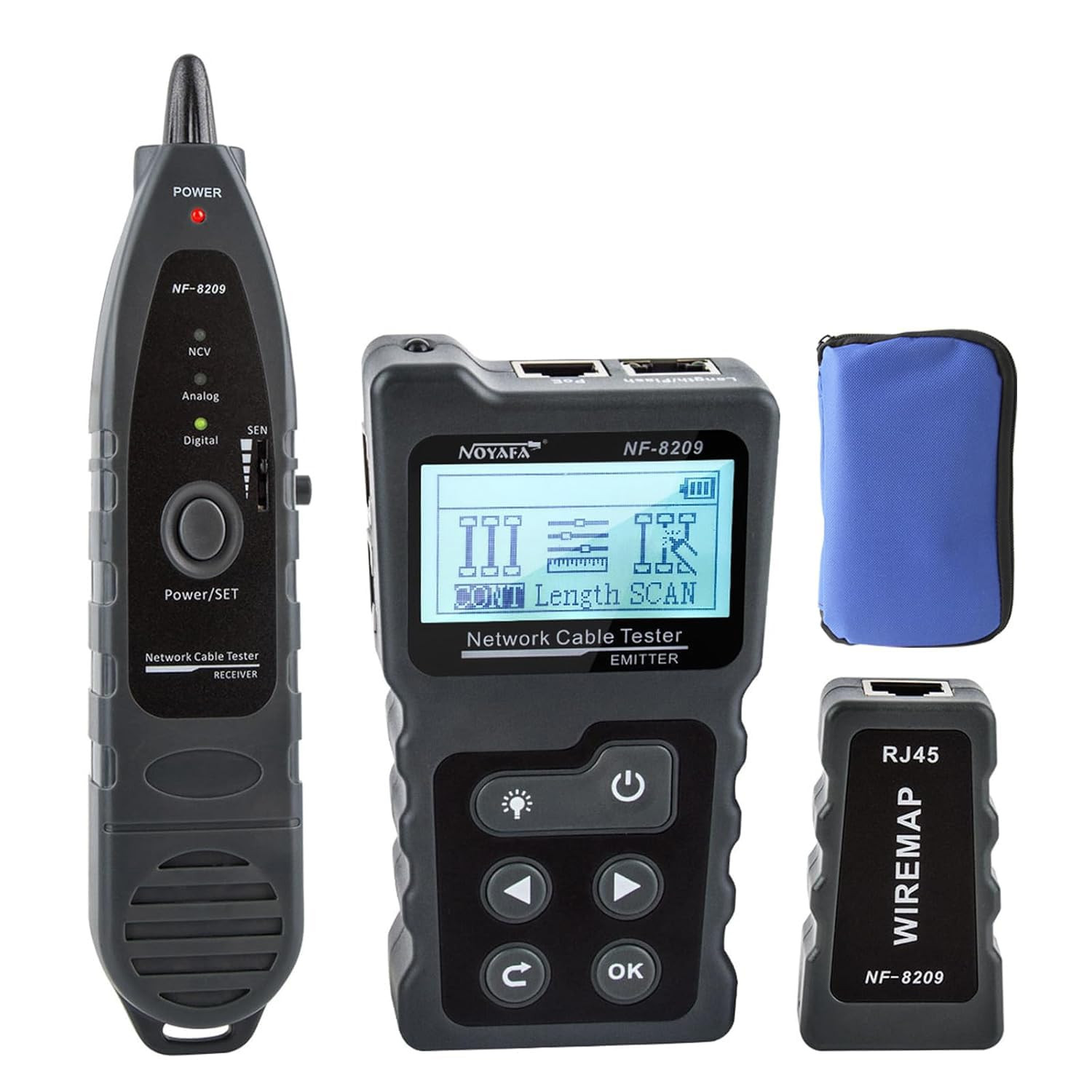 NOYAFA NF-8209 Network Cable Tester, Ethernet Cable Wire Tester with POE & NCV f