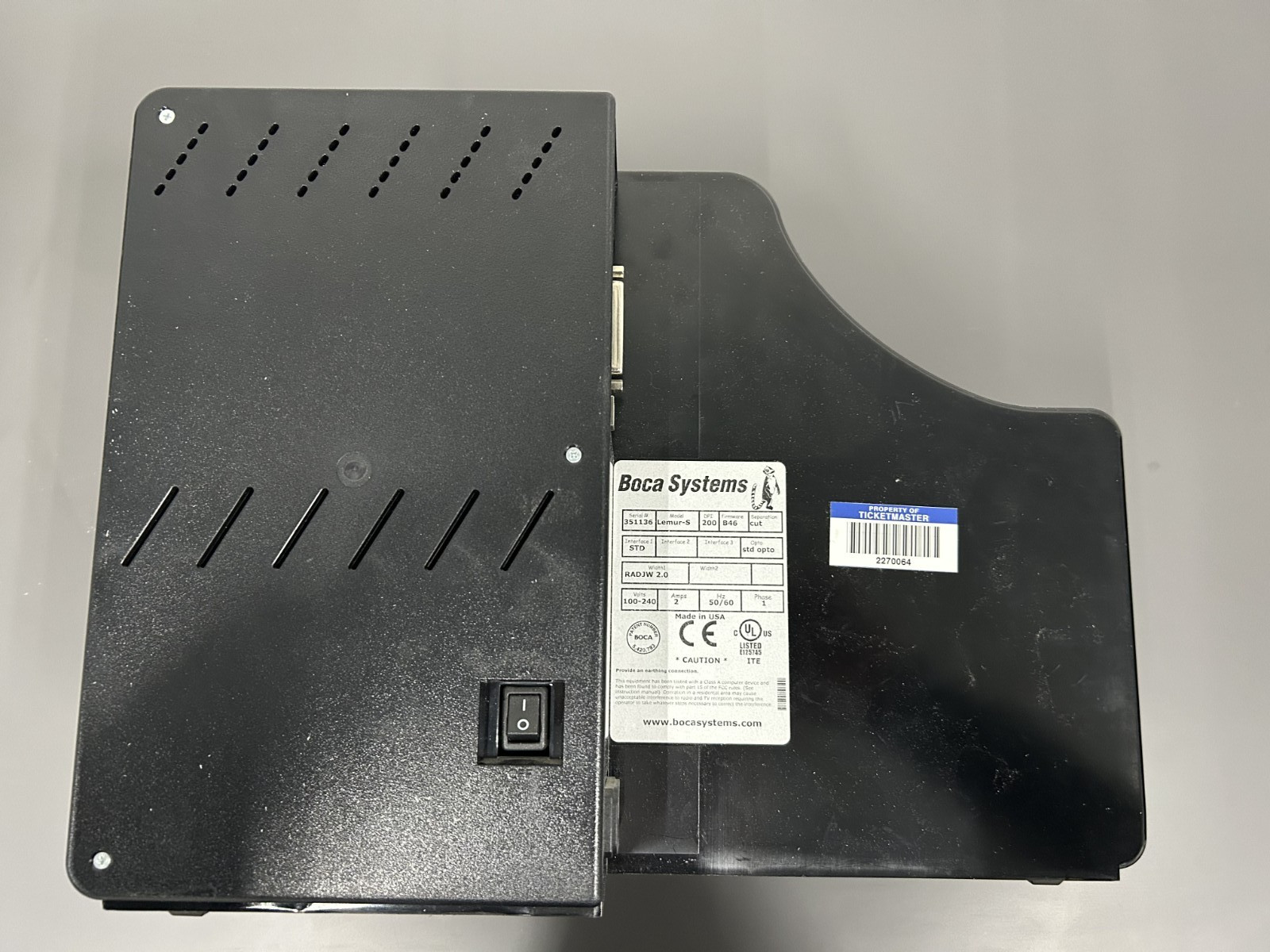 Boca Systems Lemur-S Printer (FOR PARTS ONLY)