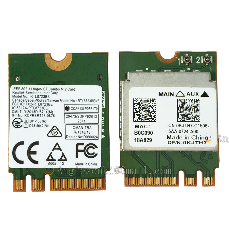 M.2 WiFi WLAN BT 4.0 Combo Card For Dell Inspiron 11 14 15 20 KJTH7 DW1801