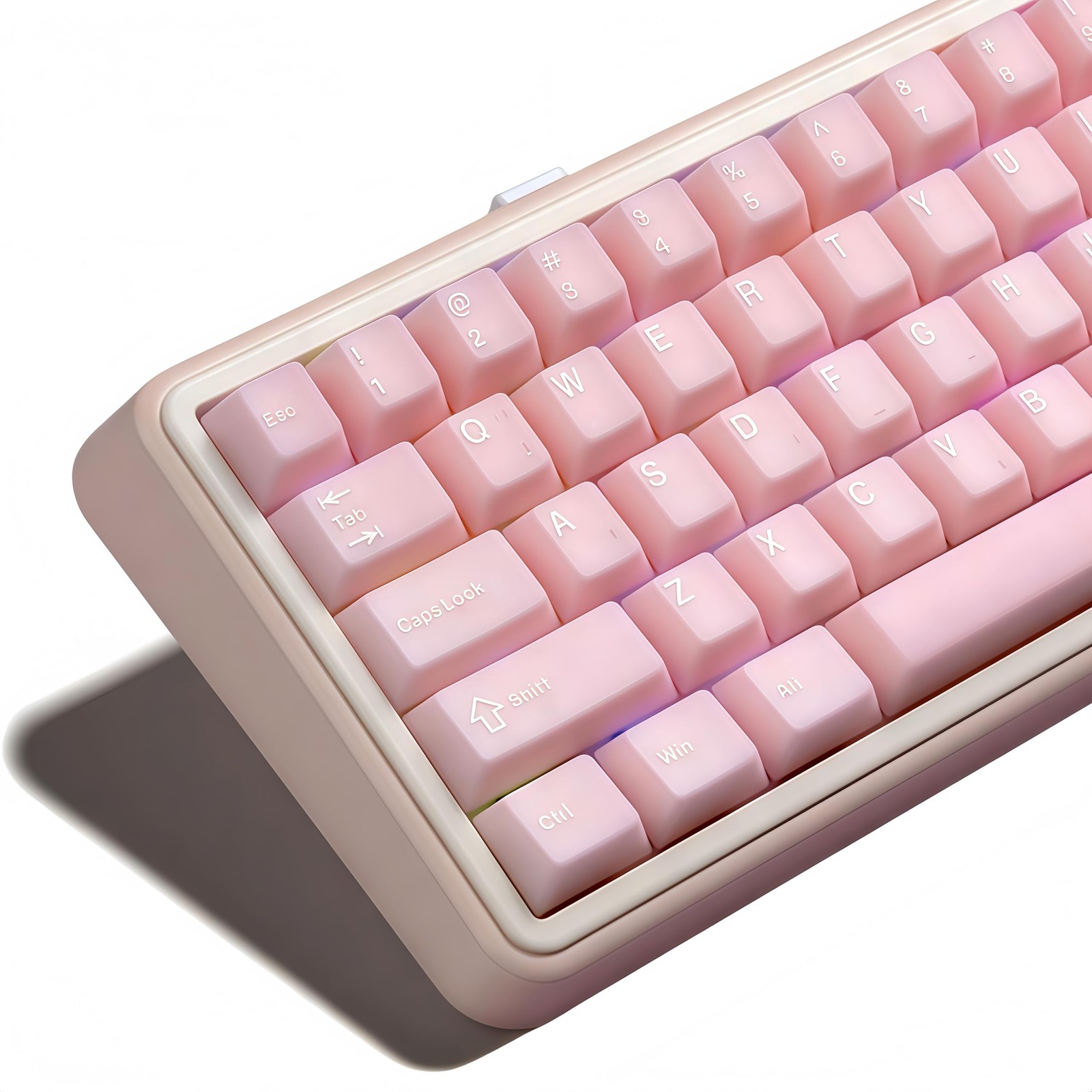 Pink Jade Keycaps PBT Double Shot Cherry Profile Fits 60/65/75/96/100% TKL