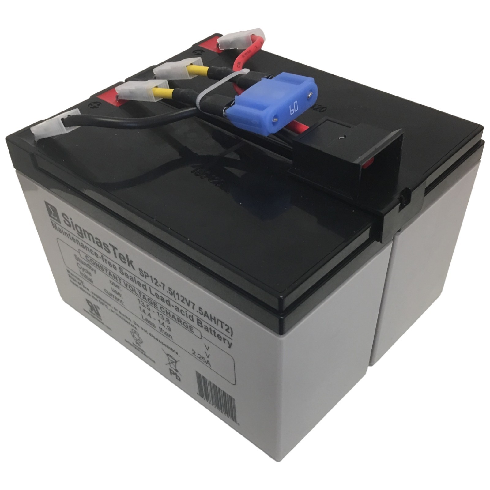 APC RBC48 Replacement Cartridge w/ 2 x 12V 7.5Ah F2 SLA AGM SigmasTek Batteries
