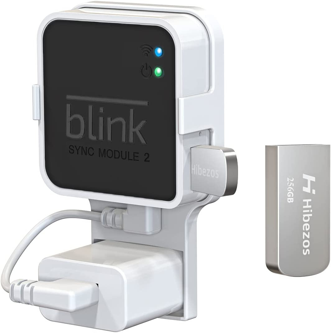 256GB USB Flash Drive and Outlet Mount for Blink Sync Module 2, save Space and E