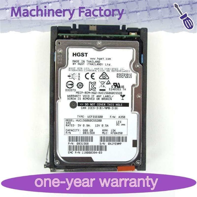 1PCS Used FIT FOR EMC V4-2S15-600 005050935 600G 15K SAS 2.5" Hard Disk