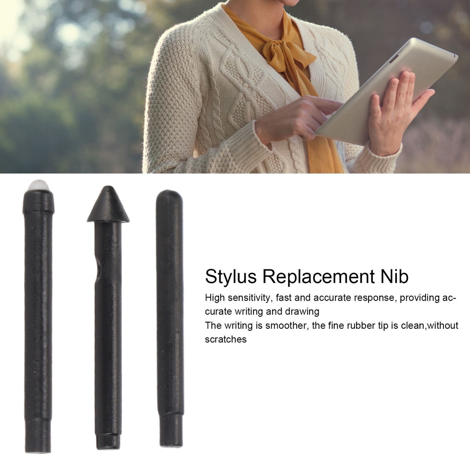 3Pcs Stylus Nib High Sensitivity Smoother Writing Easy to Install Nib