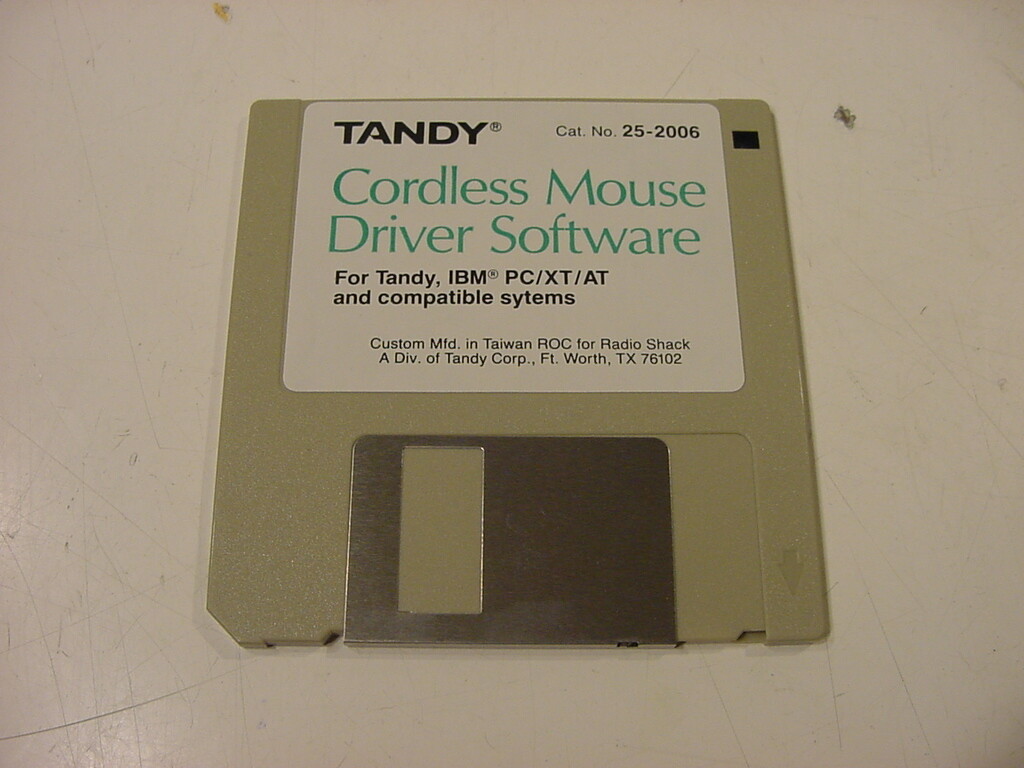 VTG 3 1/2" FLOPPY DISK - TANDY CORDLESS MOUSE DRIVER SOFTWARE IBM PC/XT/AT 