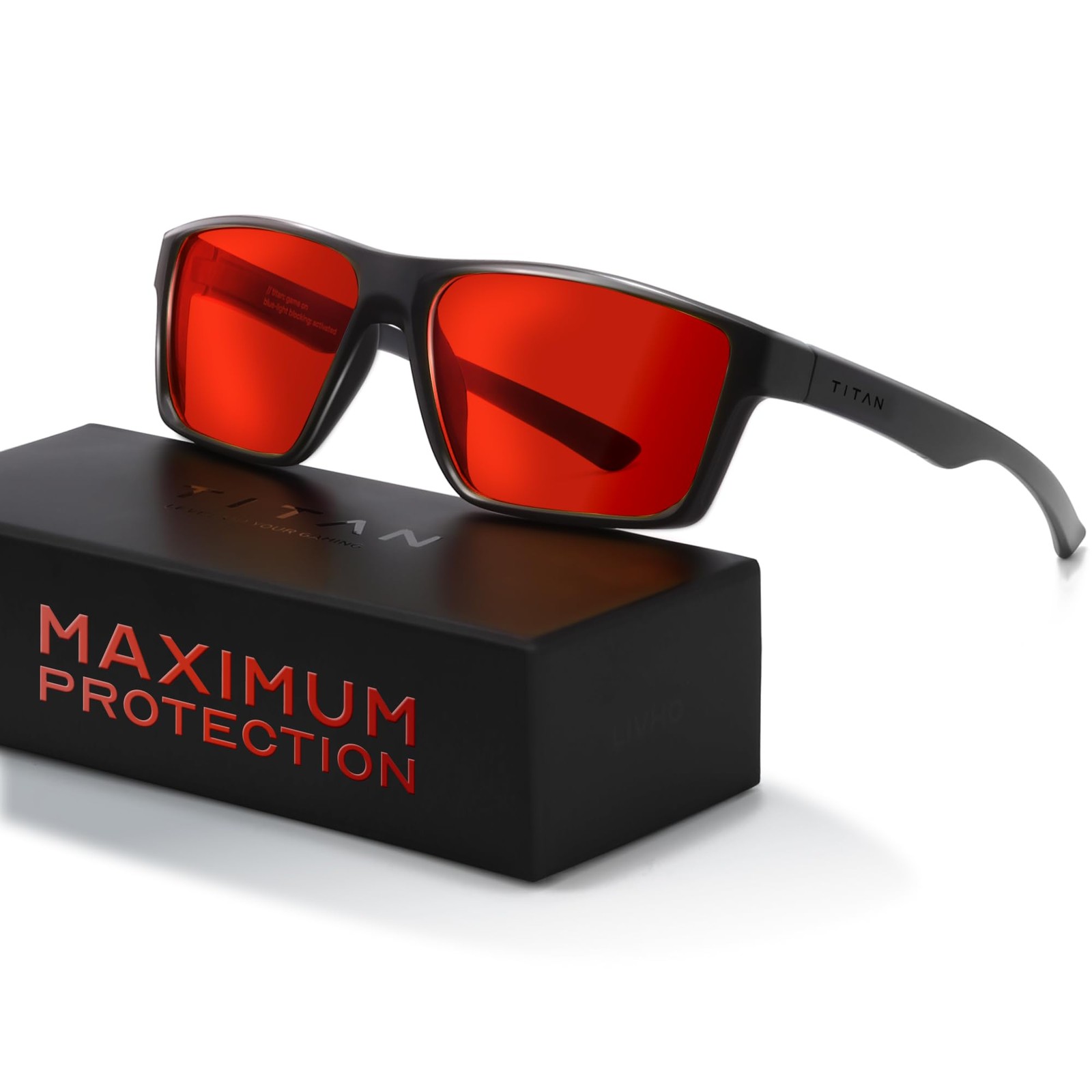 Titan Gaming Glasses, Blue Light Blocking, Night Driving Glasses for Men, Com...