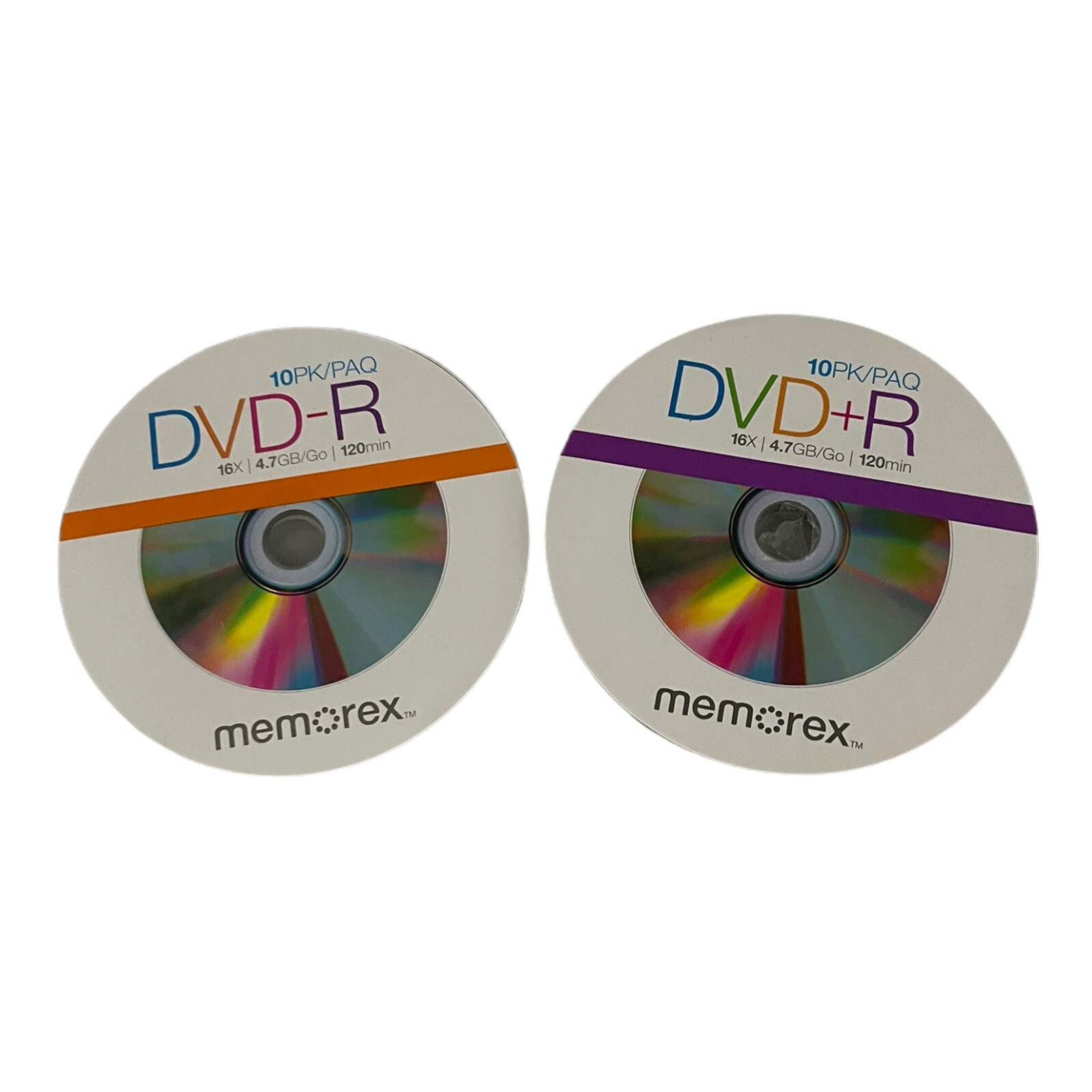 11 NEW MEMOREX DVD-R 16X, 4.7GB, 120 min Disc From Two Opened Packages As Shown