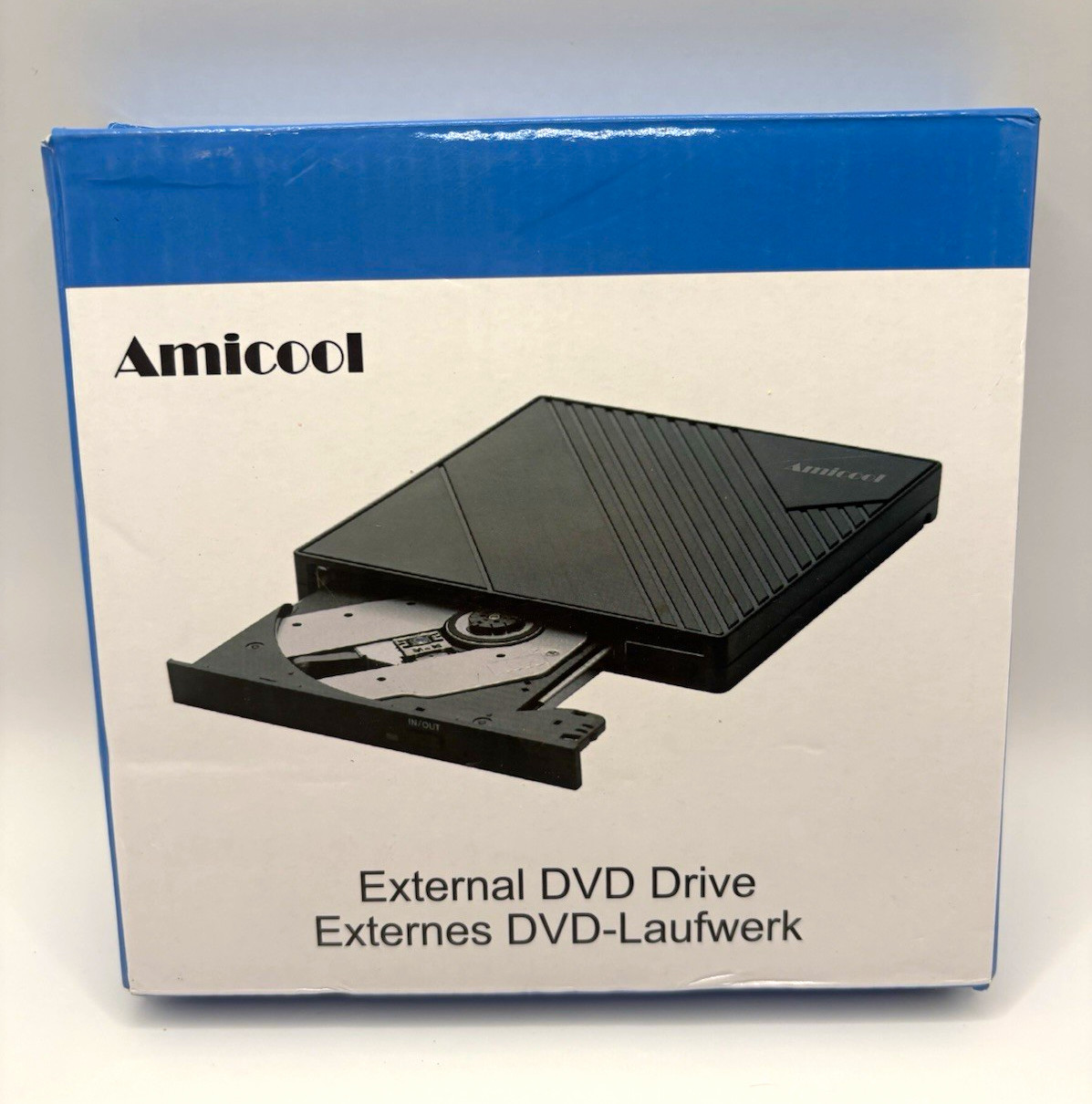 Amicool A11-SU3 External DVD Drive USB-A/USB-C Portable, Black