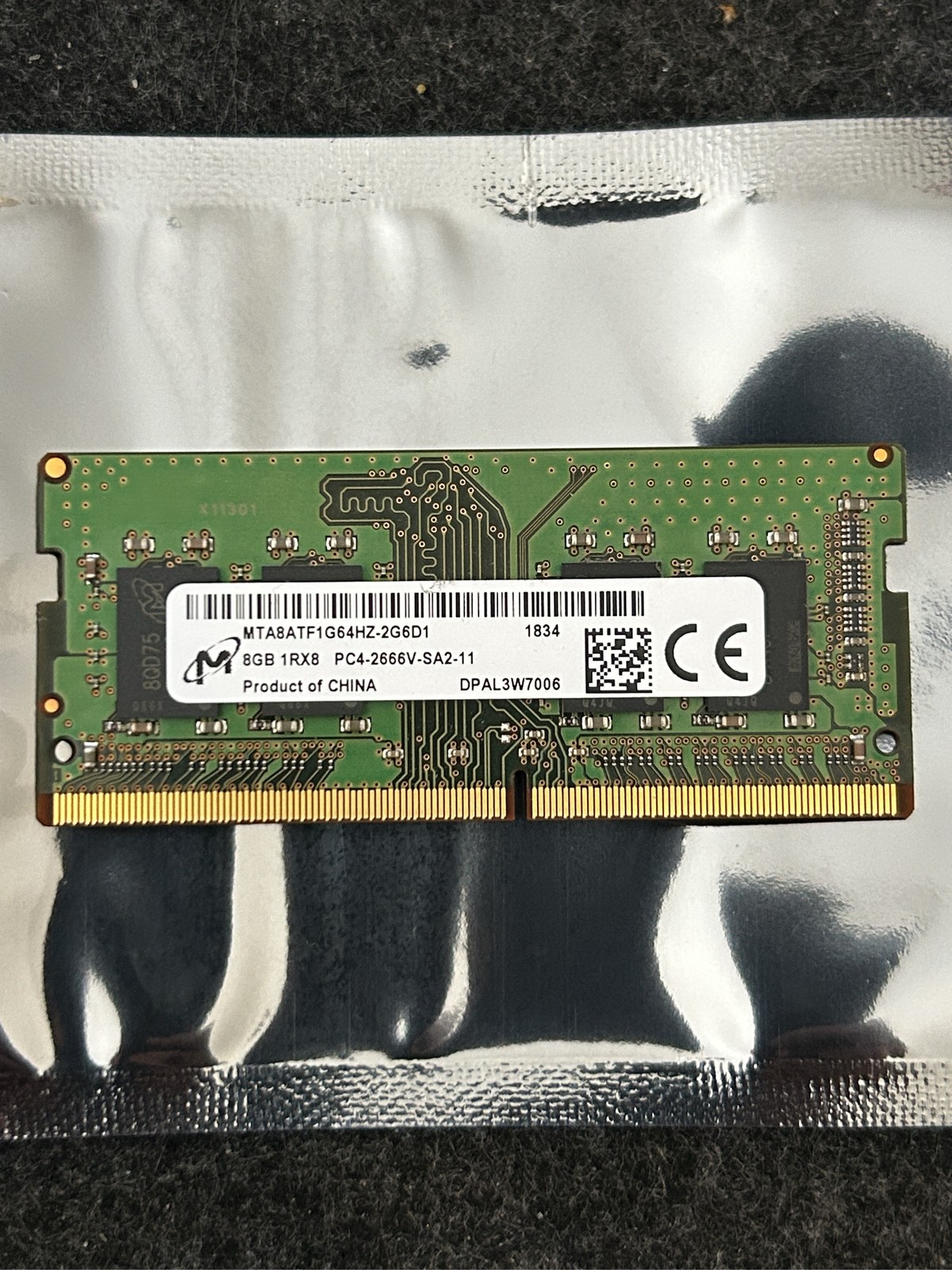 Micron 8GB DDR4 2666MHz PC4-2666V SODIMM Laptop RAM Memory 1Rx8
