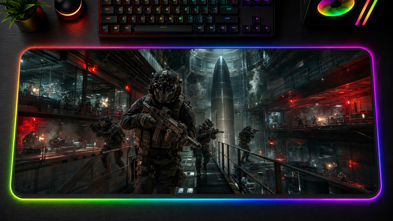 Call of Duty Warzone LED XXL Mousepad Black Ops RGB Gaming Mat