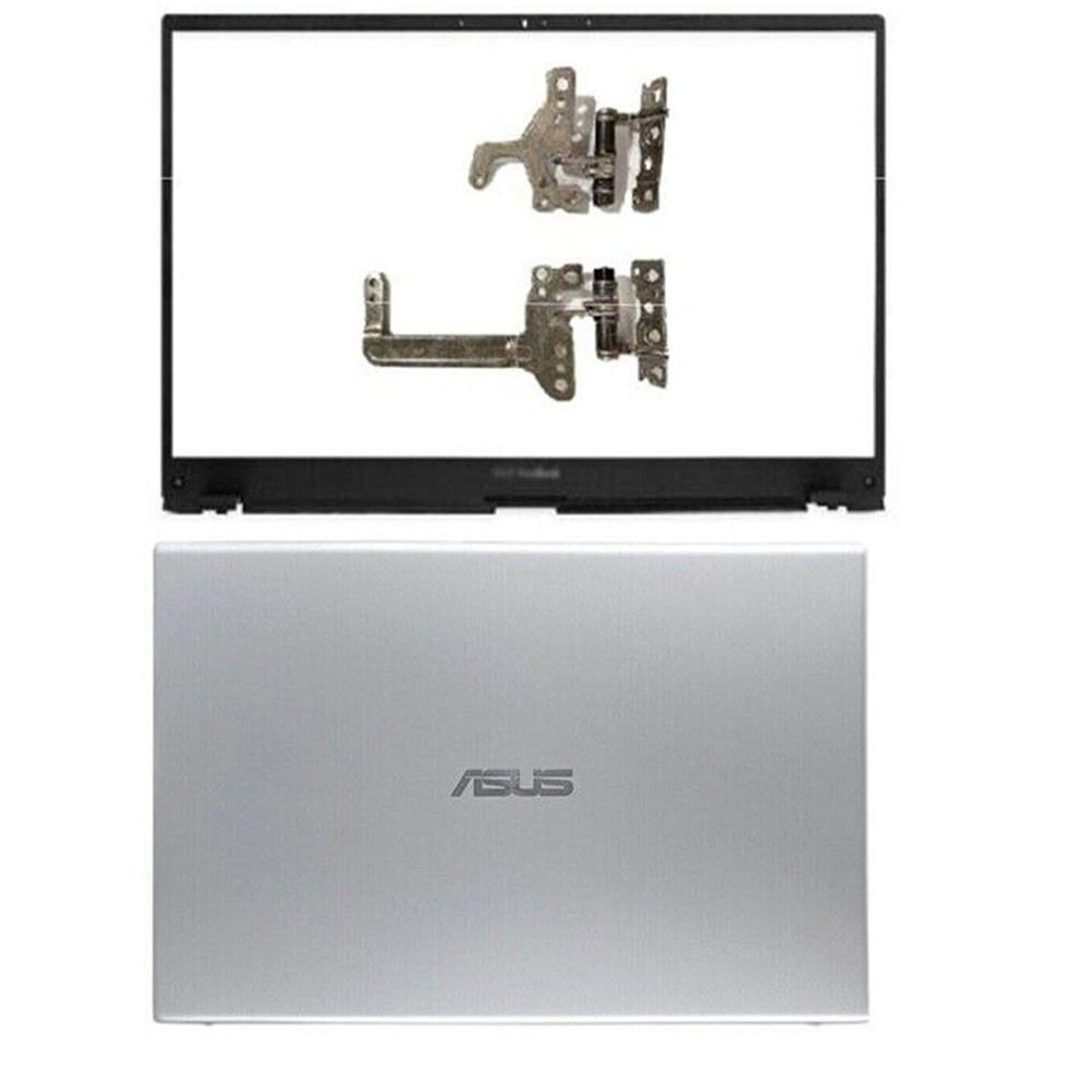 New Silver Back Cover+Front Bezel+Hinges For ASUS VivoBook X512 X512U V5000F Top