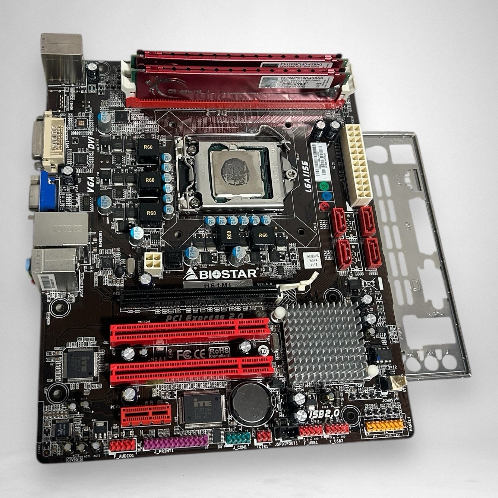Biostar H61ML Motherboard i3-2110 CPU 4 GB RAM