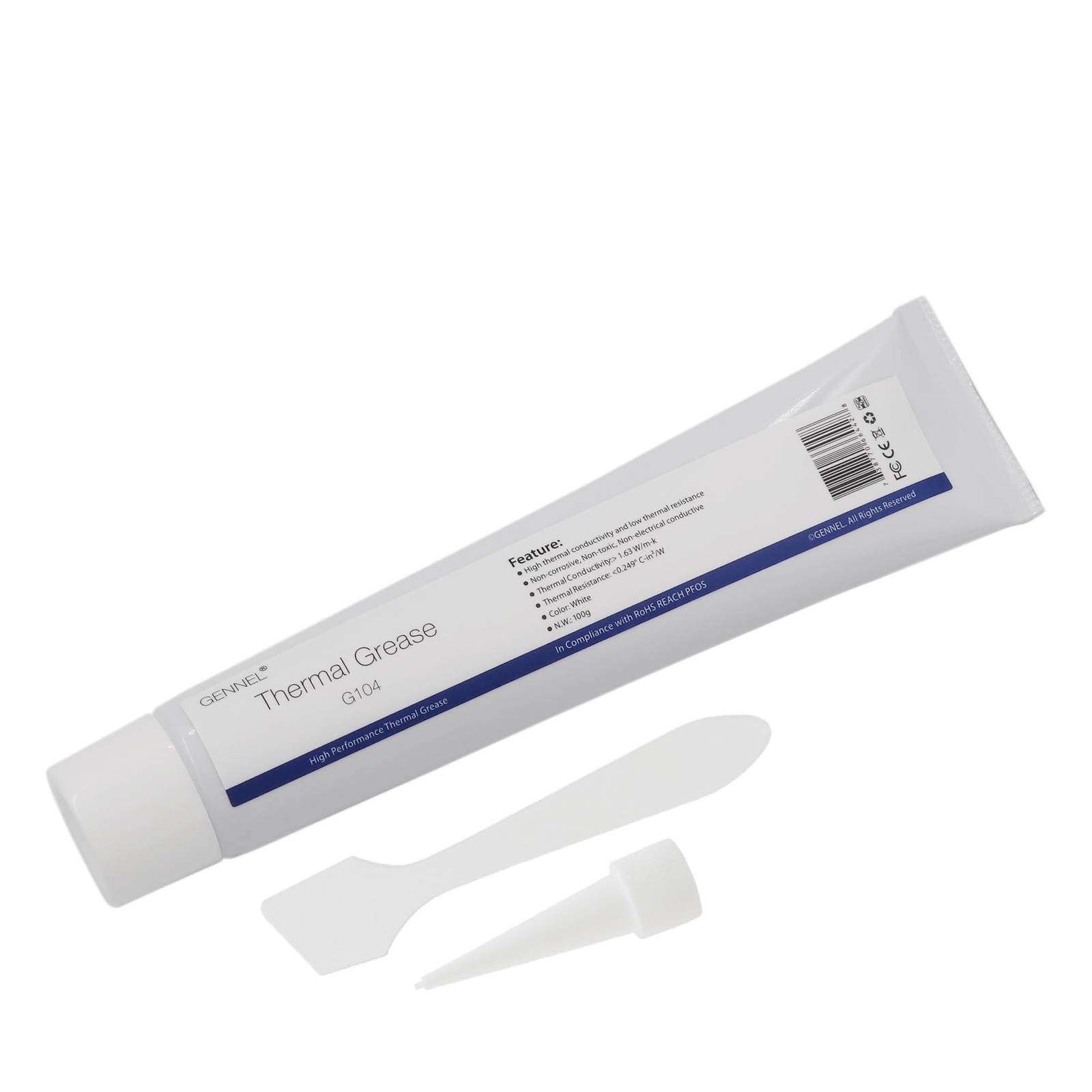 G104 100Grams Tube White Thermal Grease Paste, Thermal Compound Heatsink Paste