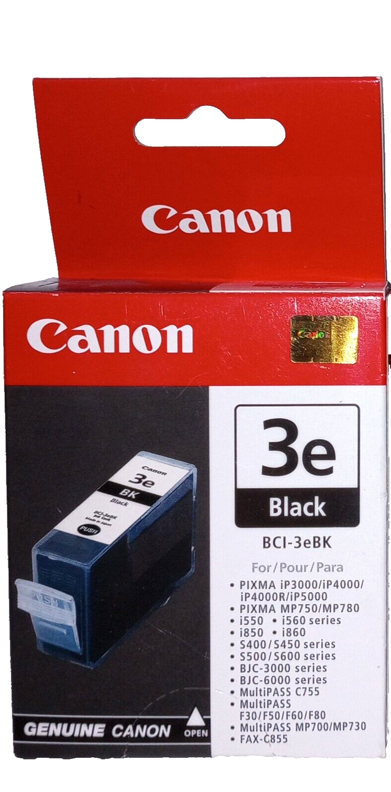 Canon BCI-3e Black Ink GENUINE - (BCI-3ebk BK) - Sealed in Original Box