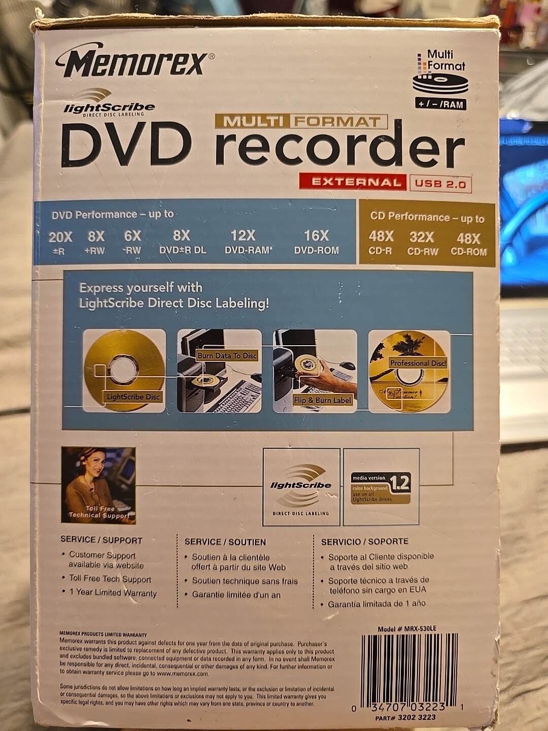 Memorex DVD Recorder Multi-Format 3202-3223