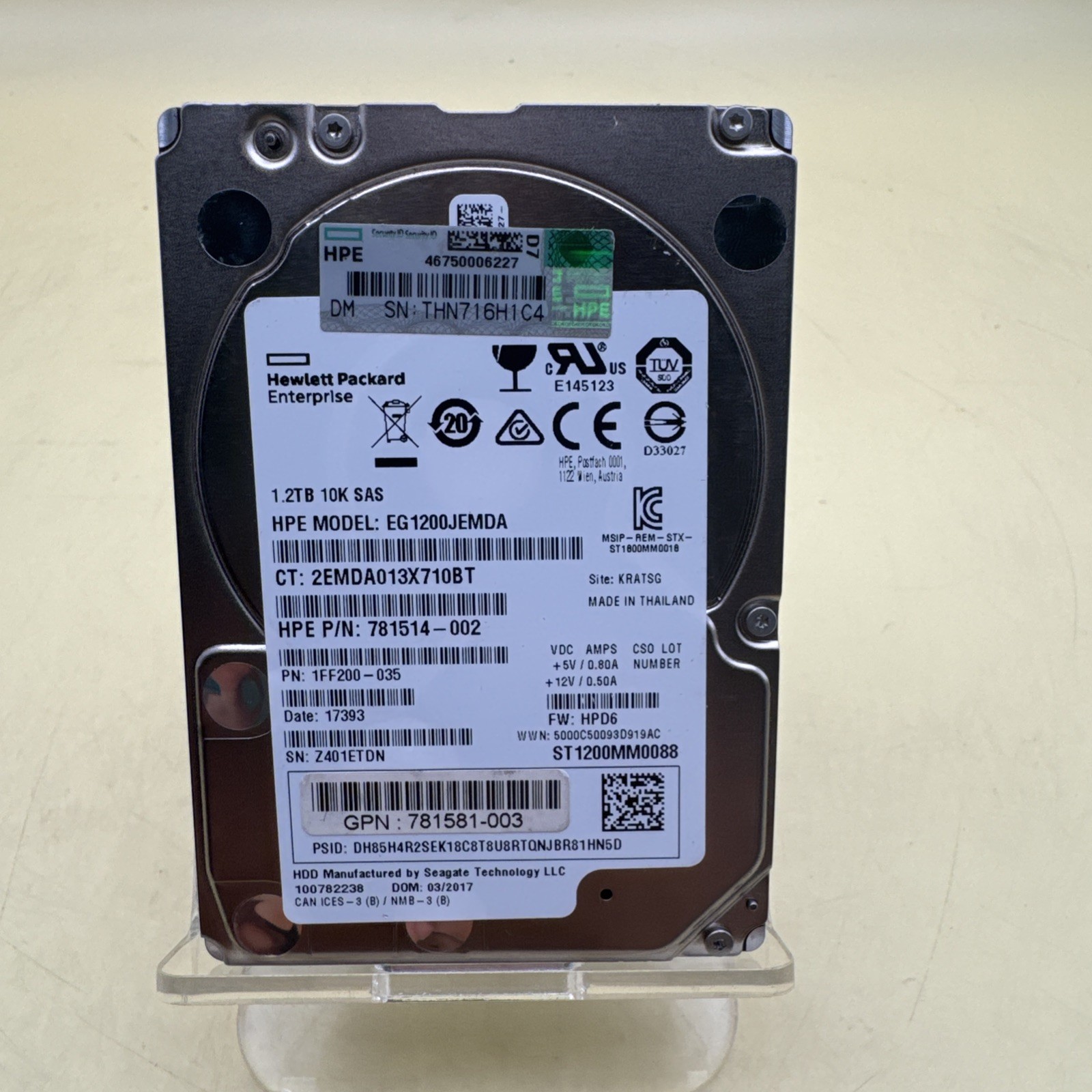 HP 1.2TB 10K 12gbps SAS Server Hard Drive 2.5" ST1200MM0088