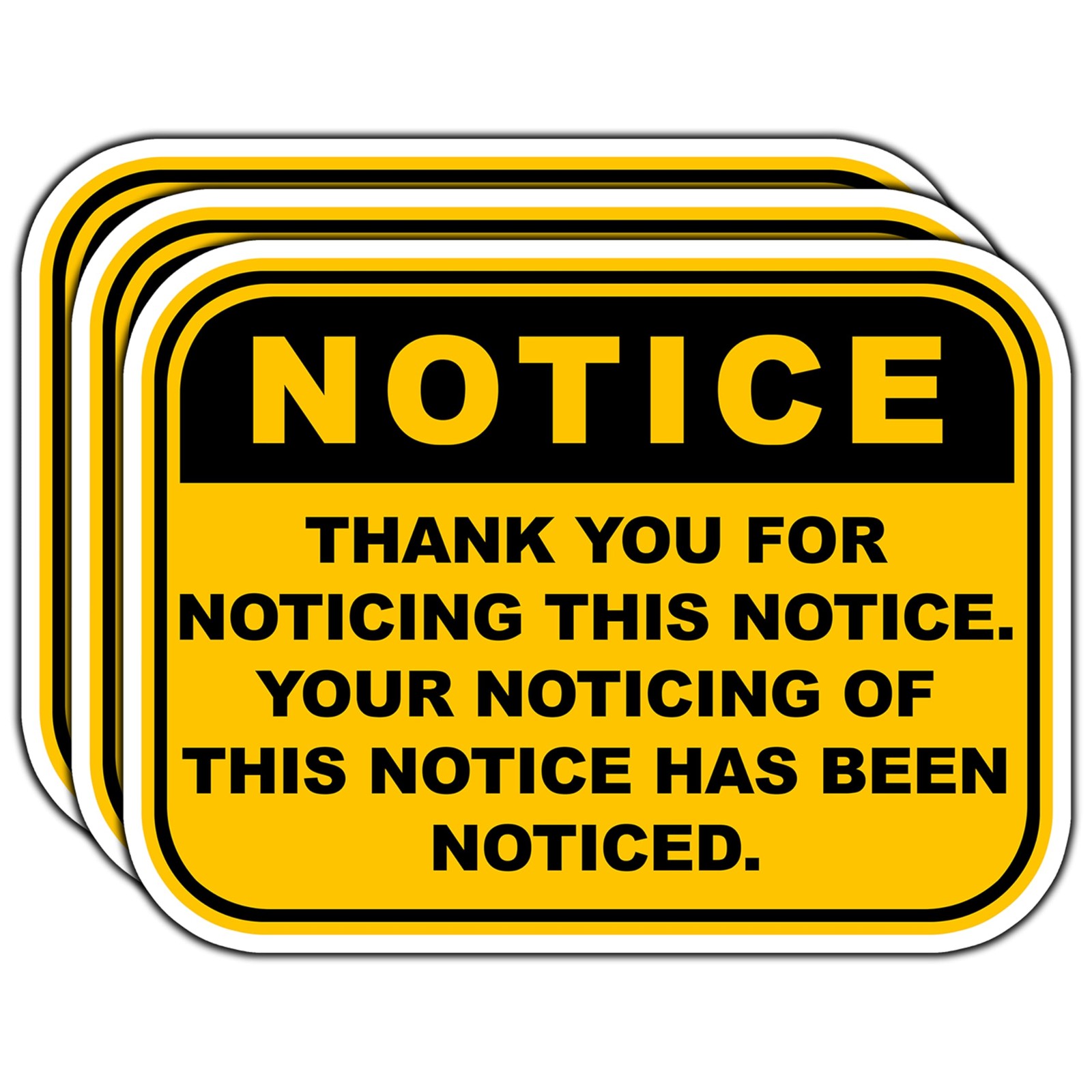 (3Pcs) Thank You for Noticing This Notice Sticker Funny 3 inches, Multicolor 