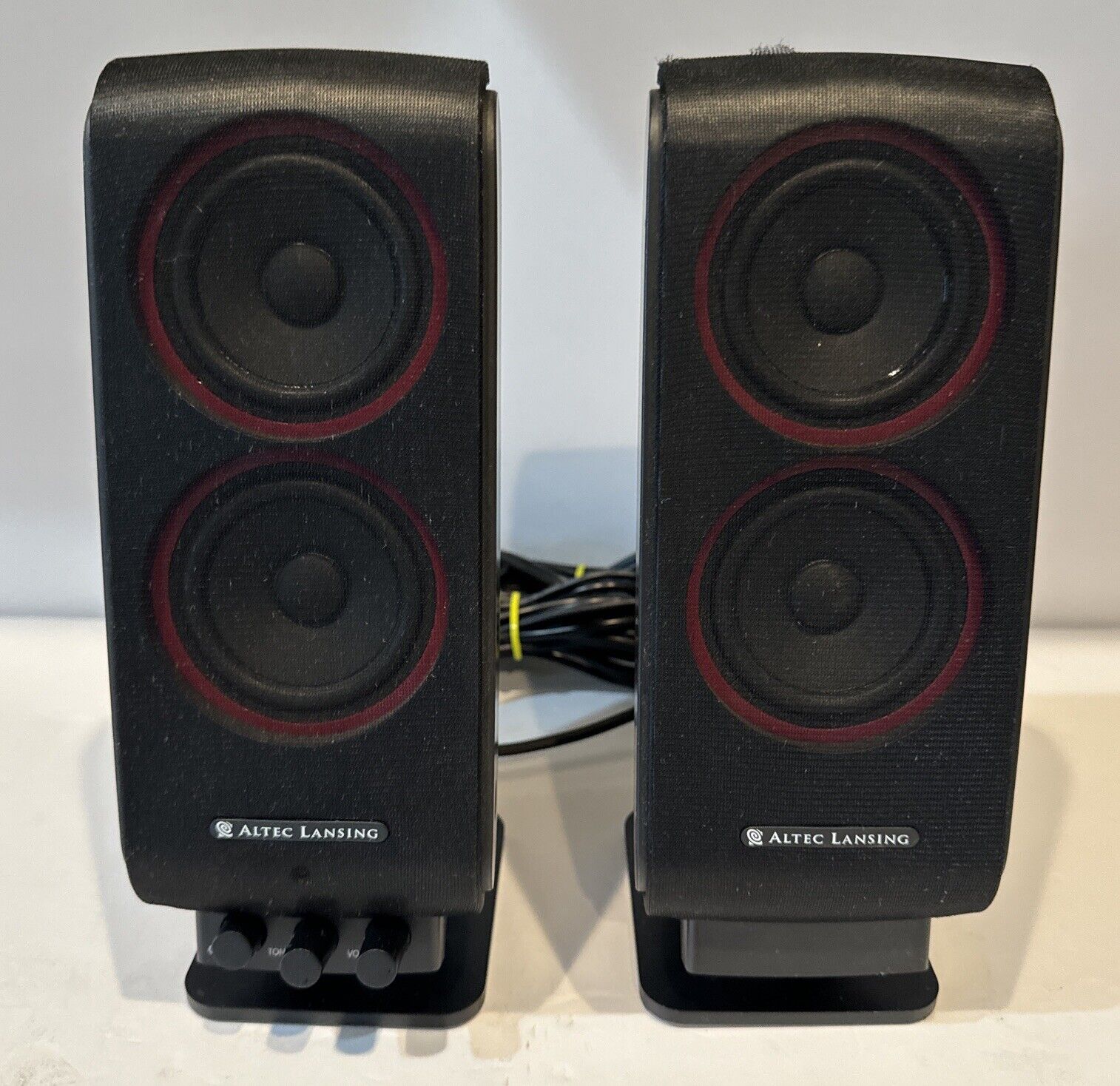 Altec Lansing VS2420 Audio Computer Speakers Tested & Works 9.5” Tall