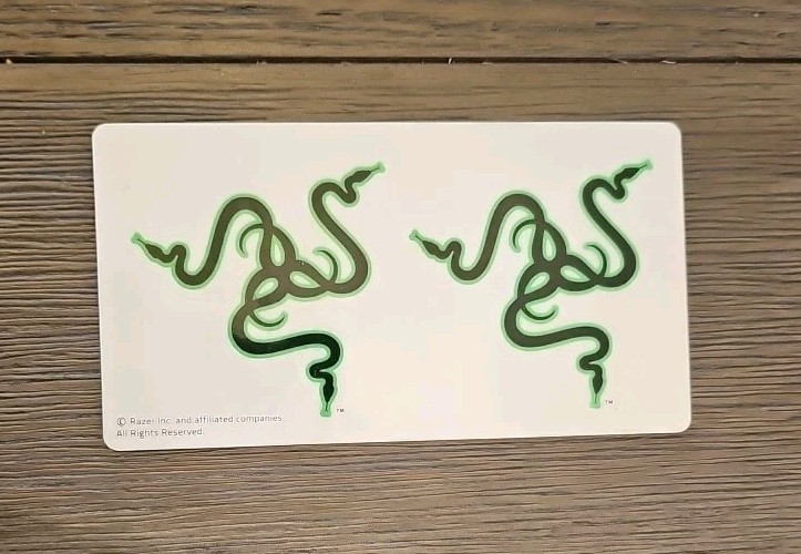Razer Green And Silver Logo Stickers 1 Sheet/Two Stickers