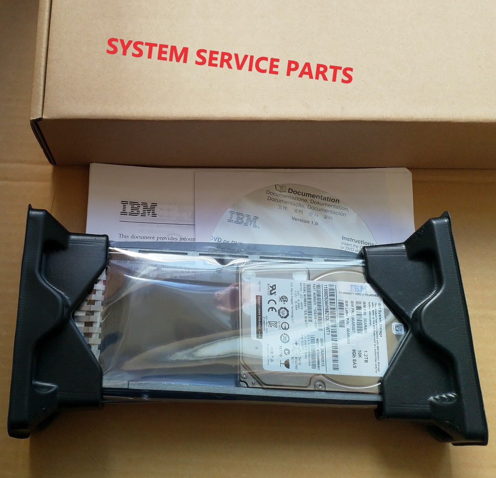 GENUINE IBM 1.2TB SAS 2.5 10K SFF HARD DISK Storwize V5000 V7000 00AR327 00AR400