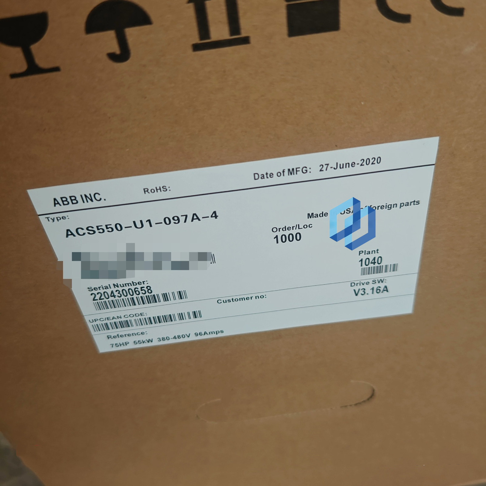 ABB ACS550-U1-097A-4 Inverter Brand NEW fedex or DHL