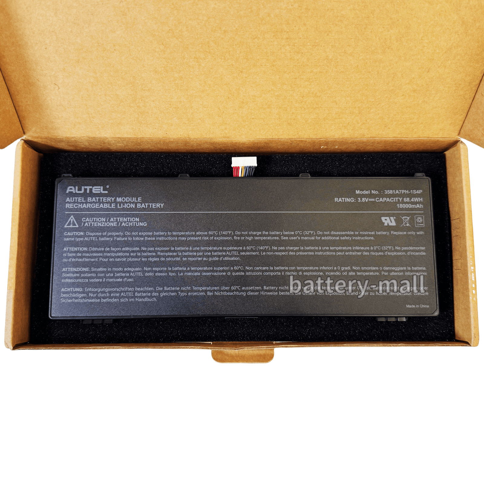 New Original 3581A7PH-1S4P Battery for Autel Diagnostic Scan 18000mAh 68.4Wh