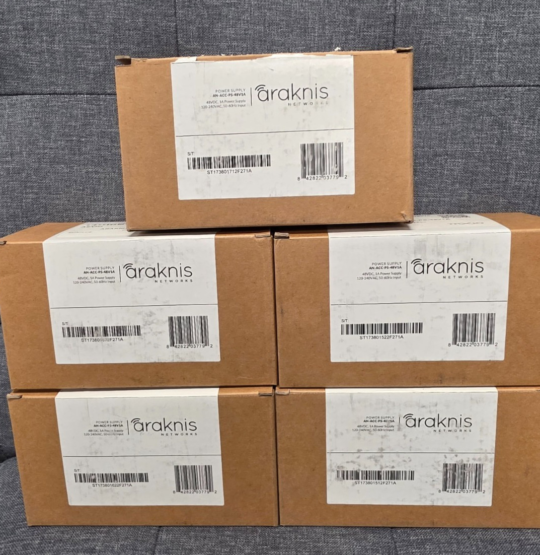 LOT OF 5 Araknis AN-ACC-PS-48V1A 48V 1A Power Supply Compact Switch Adapter NEW