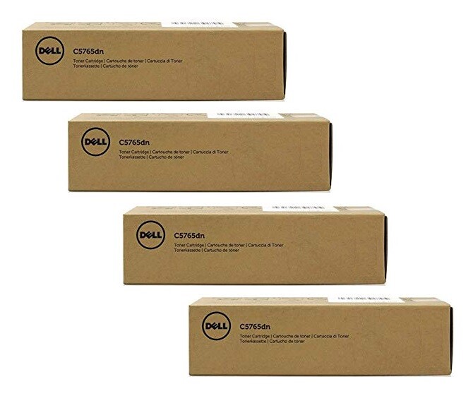 4 x Genuine Toner DELL C5765dn / W53Y2 JXDHD MPJ42 M3TD7 High Cap. Cartridges