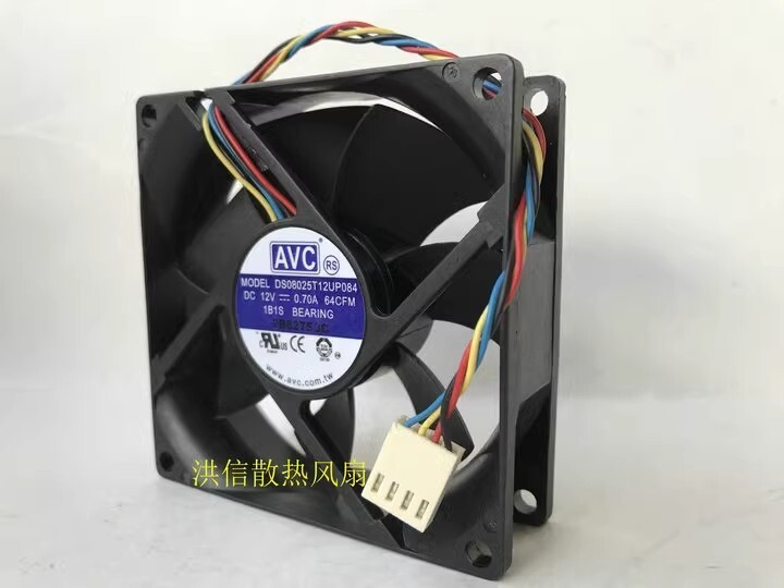 AVC DS08025T12UP084 8025 DC12V 0.70A 80*25MM 4-Pin PWM Cooling Fan