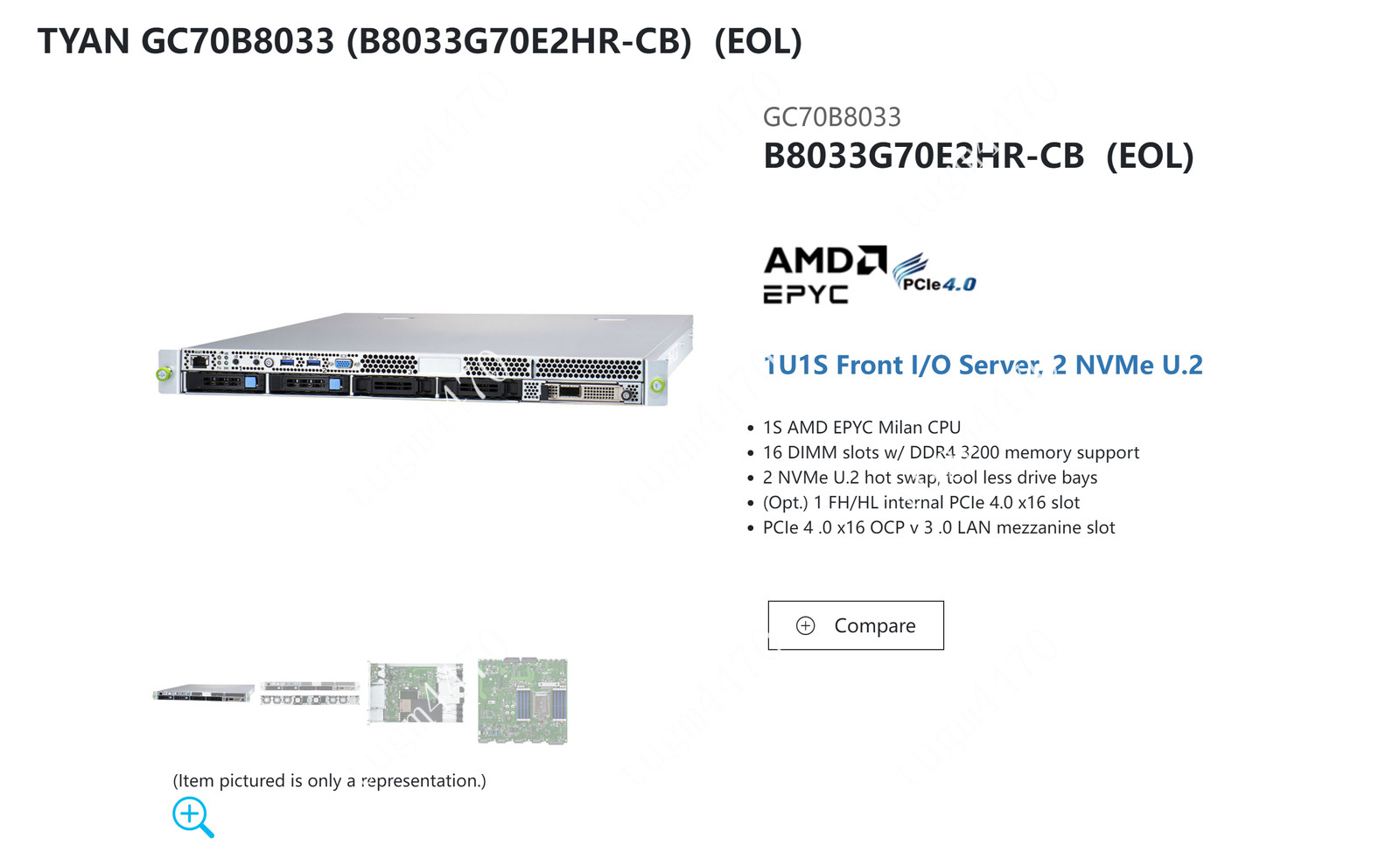 AMD EPYC 7413+TYAN GC70B8033 24 cores (B8033G70E2HR-CB) 1U server Batch * 5