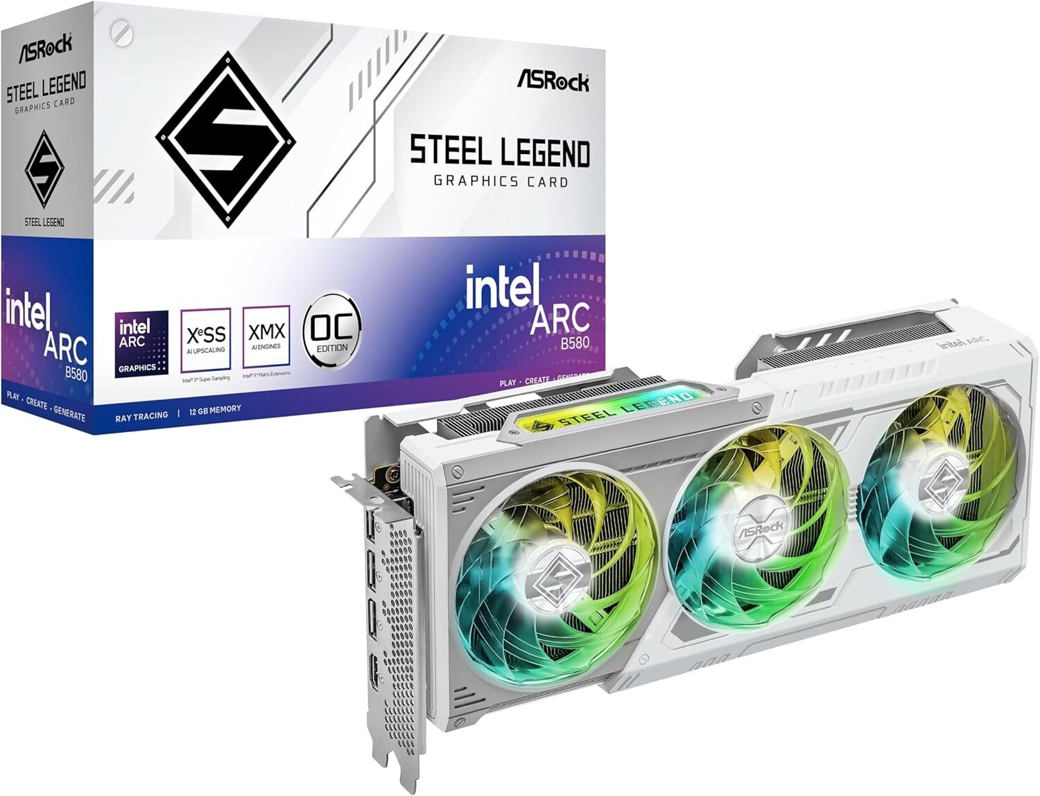 ASRock Intel Arc B580 Steel legend PCIe 4.0 2.8GHz 12GB OC GDDR6-based B580 SL