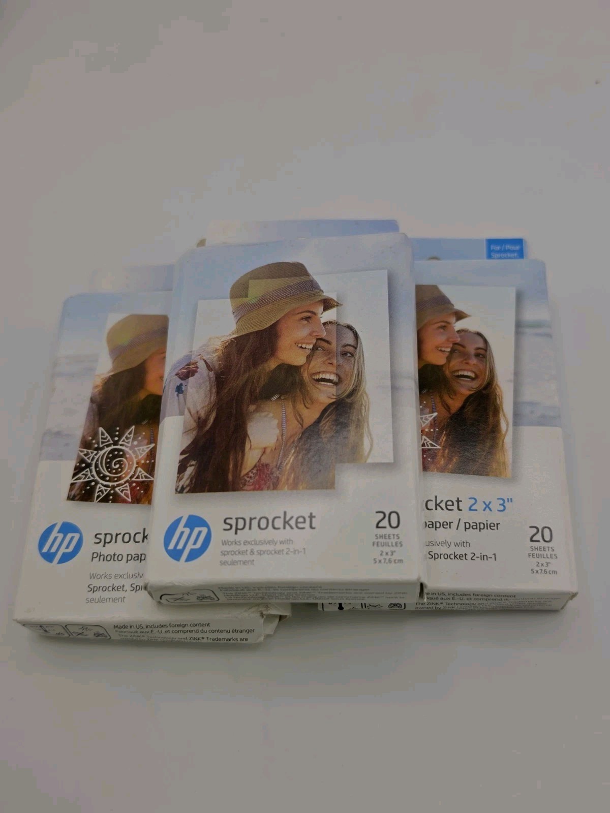 HP Sprocket Zink Photo Paper 2x3" for HP Sprocket Photo Printers, 60 Sheets