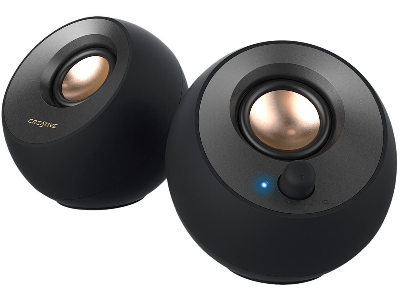 Creative Pebble V2 USB-C Desktop Speakers, Enhanced Bass, Far-Field Drivers,