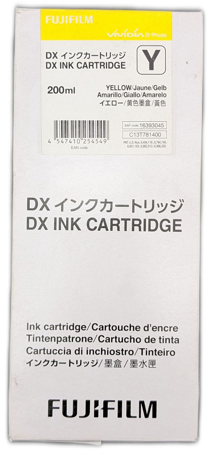 Genuine Fujifilm DX Ink Cartridge 200ml Yellow
