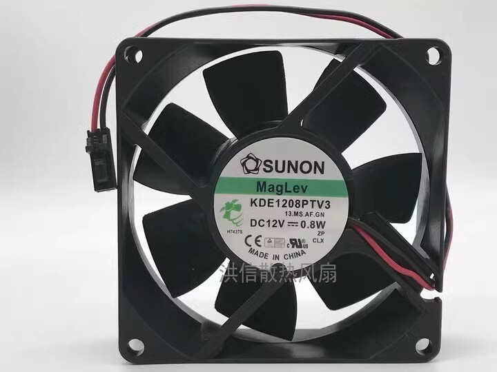 SUNON 8025 KDE1208PTV3 13.MS.AF.GN DC12V 0.8W 8CM 2-Wire Silent Cooling Fan