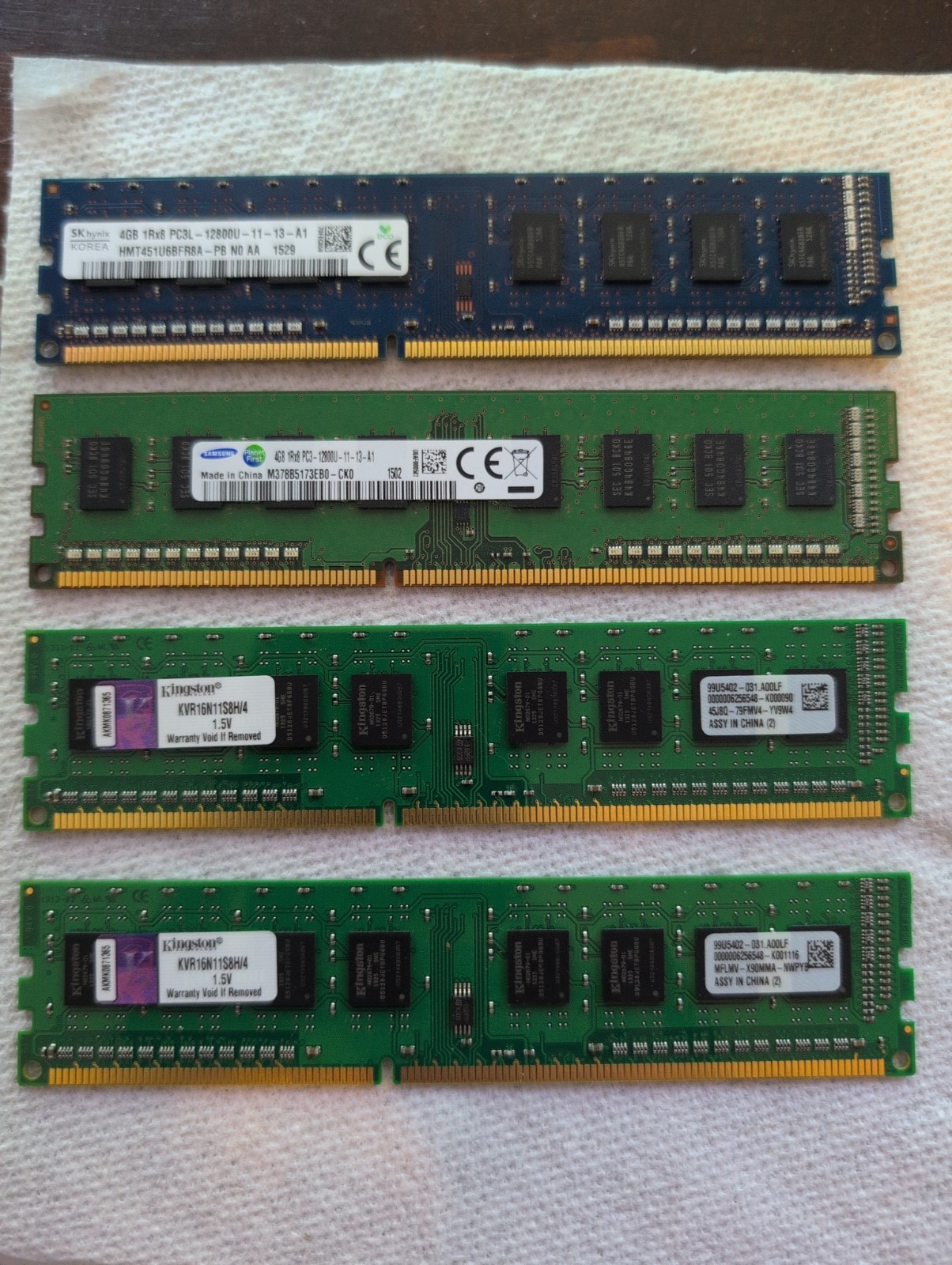 Misc RAM PC3 12800u 16GB (4X4GB)