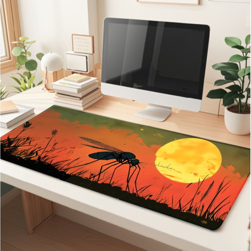 1pc High-quality keyboard and mouse pads Mosquito Silhouette Sunset Sky Grass