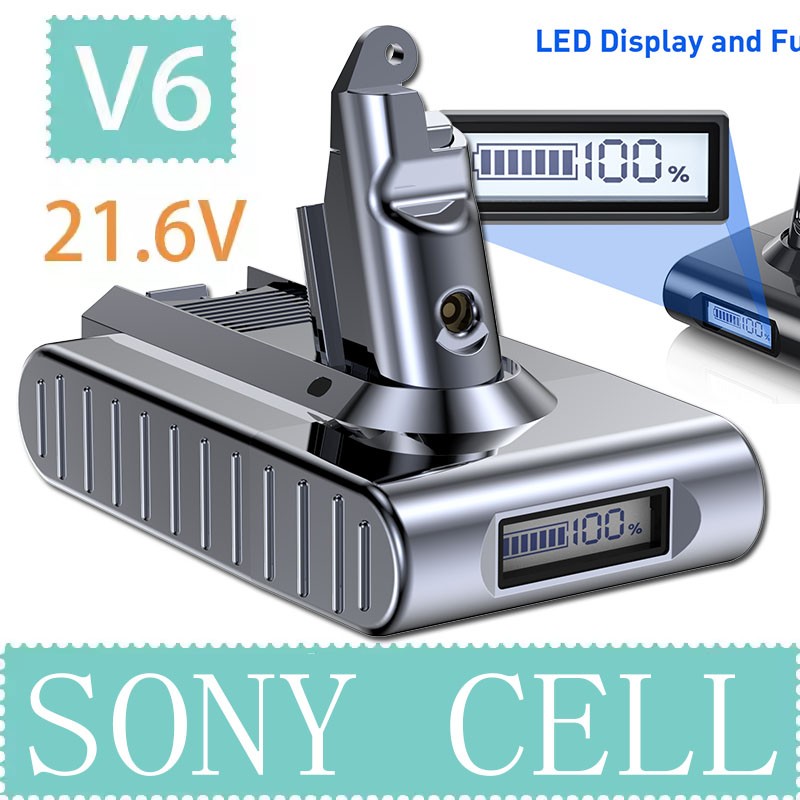 9500mAh Battery For Dyson V6 DC58 Animal DC59 DC61 SV03 SV04 SV09 With LED STYLE