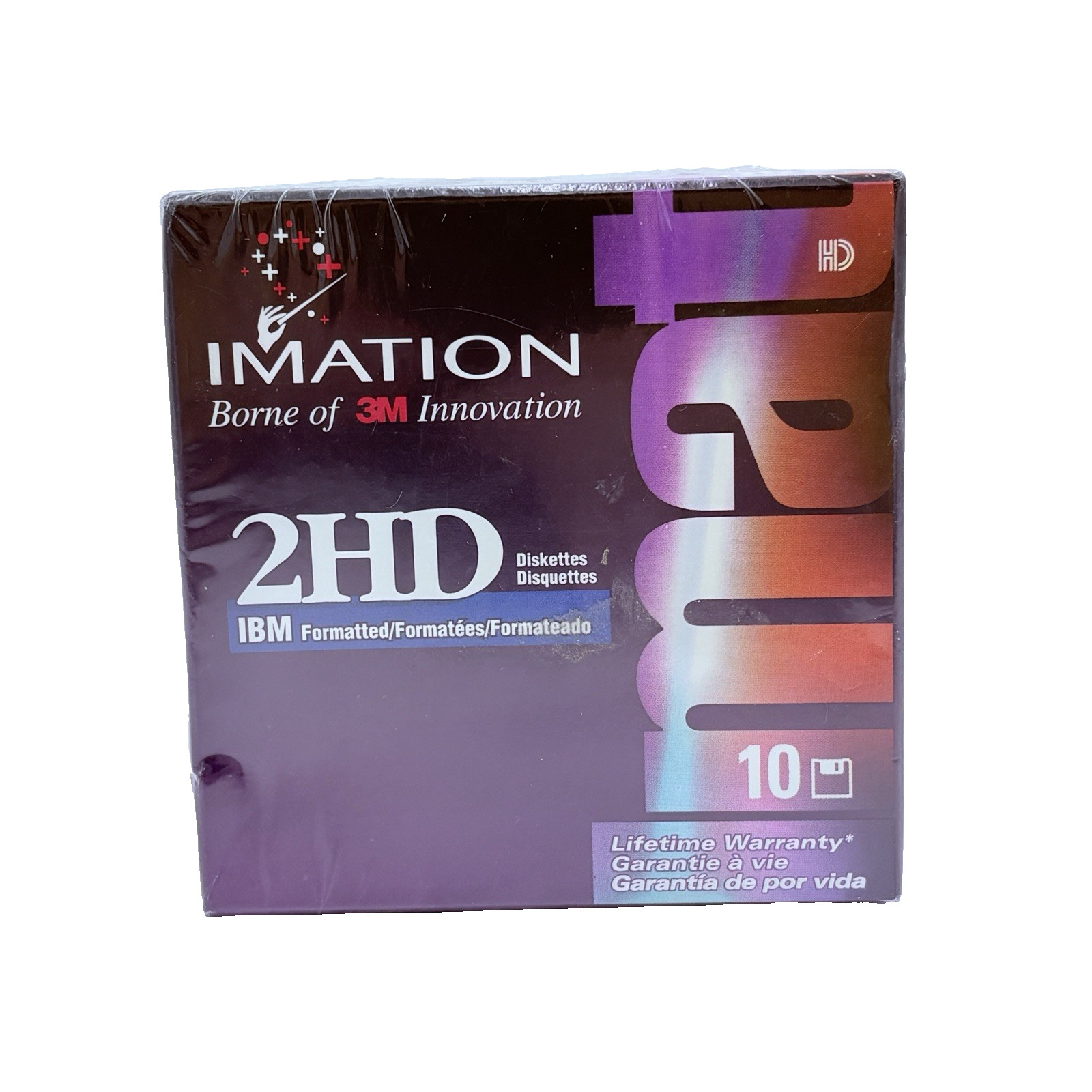 Imation 2HD 3M Floppy Discs 3.5" 1.44 MB Diskettes 10 Pack IBM Formatted SEALED