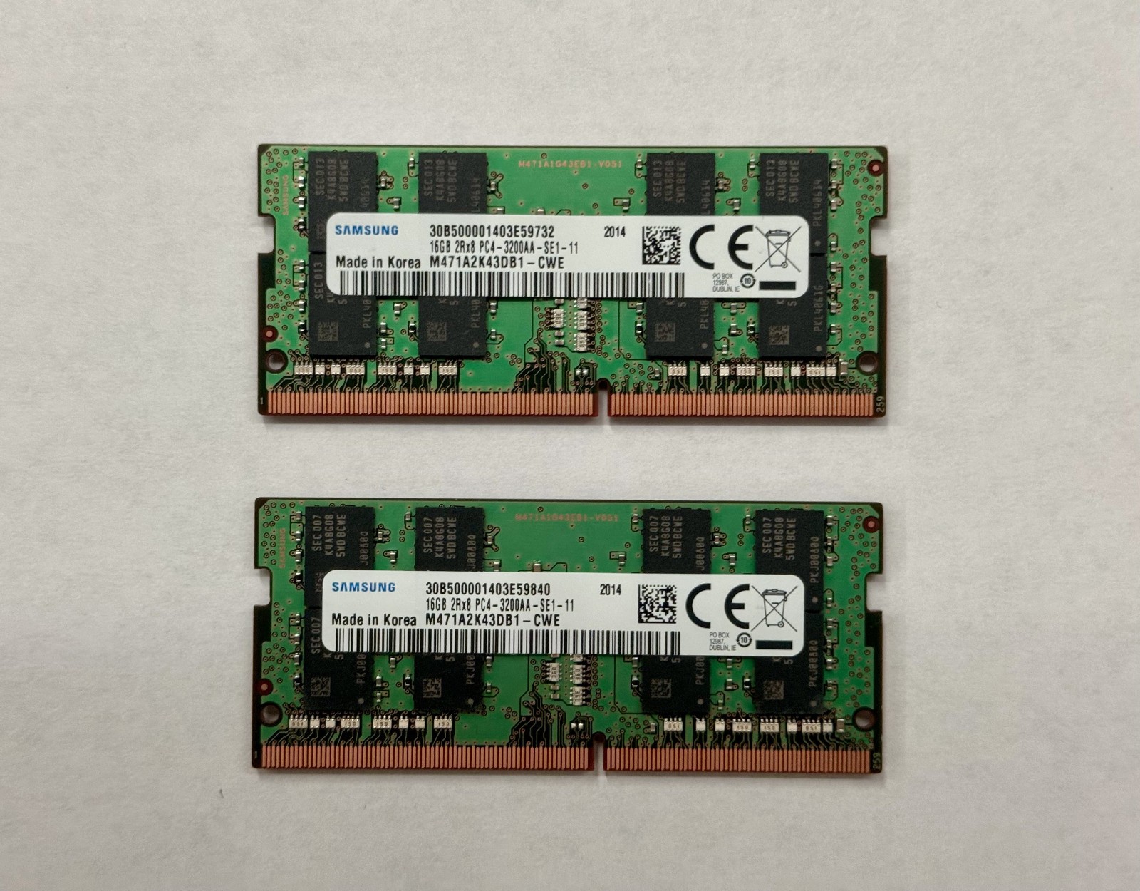 Samsung 32GB (2x 16GB) DDR4-3200 SODIMM | M471A2K43DB1-CWE