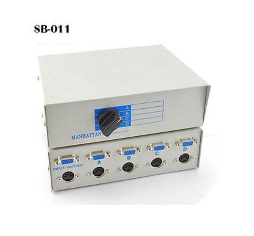Manhattan 4-Way VGA Monitor + Din-5 Keyboard Switch Box