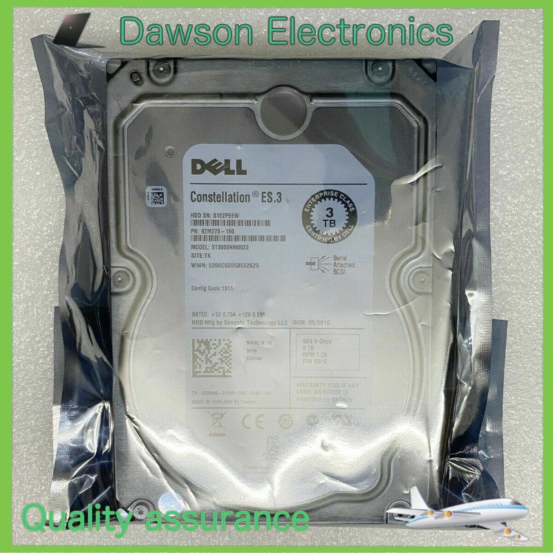 Dell 55H49 055H49 ST3000NM0023 3TB 7.2K RPM 6Gb/s 128MB 3.5" SAS Enterprise HDD