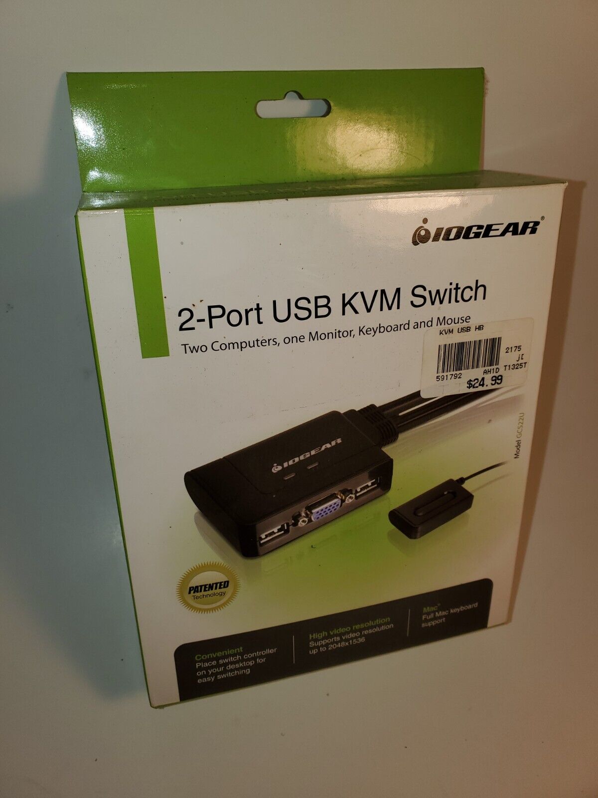 IOGEAR 2-Port USB KVM SWITCH (Model GCS22U)